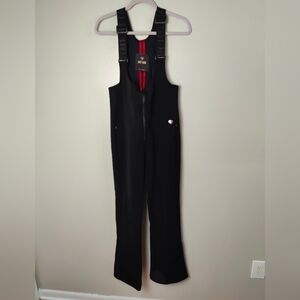 Post Card Womans Ski Bibs Overalls Black Schoeller WB-400 Size 46 Italian New